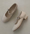 Natural | Heeled Mary Jane