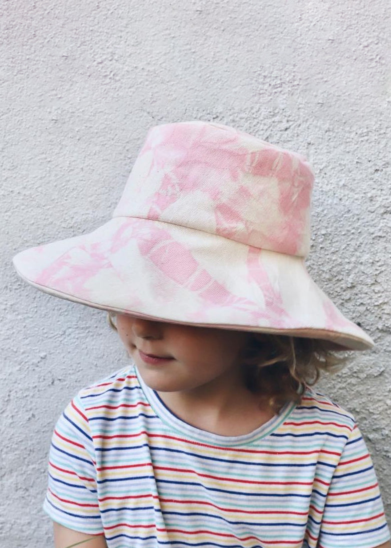 Kids Canvas Hat | Pink Tie Dye