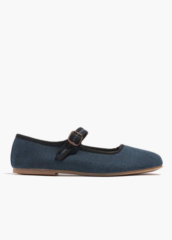 Indigo + Black Trim | Classic Mary Jane | Flaw Size 7