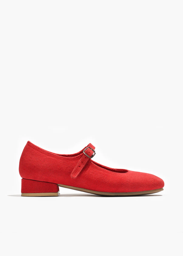 Red | Heeled Mary Jane | Flaw | Size 8