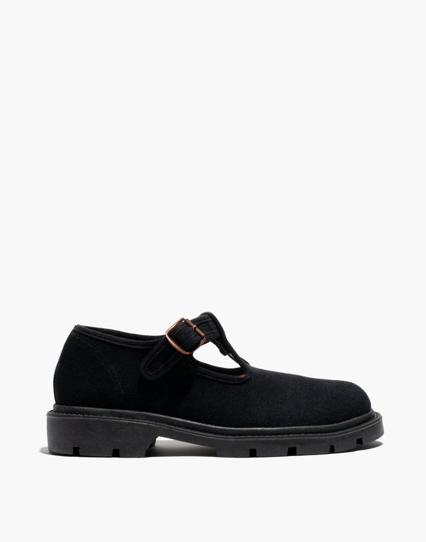 Lug Sole Mary Jane Shoe Black